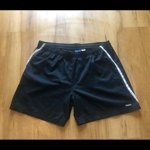 Mens Reebok Shorts Gym Black White XL Drawstring